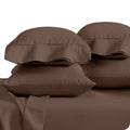 Cocoa brown microfiber standard pillowcase pair, zipless envelope closure shown