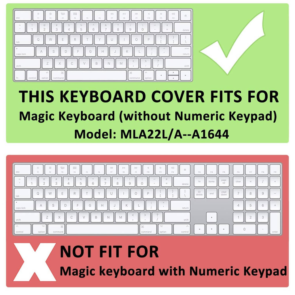 Transparent keyboard cover fit graphic for wireless keyboard, without numeric keypad