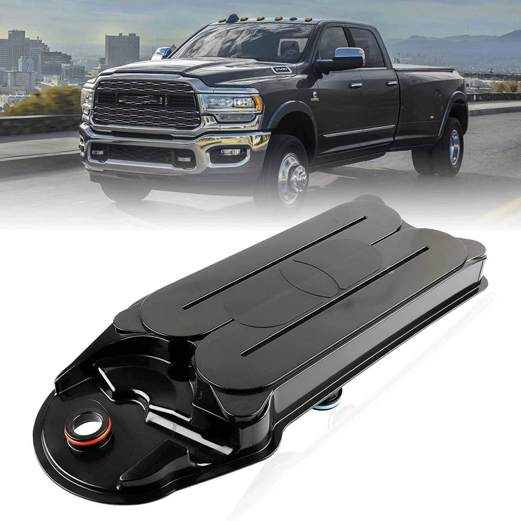 Black engine crankcase ventilation filter breather with long cover and round port