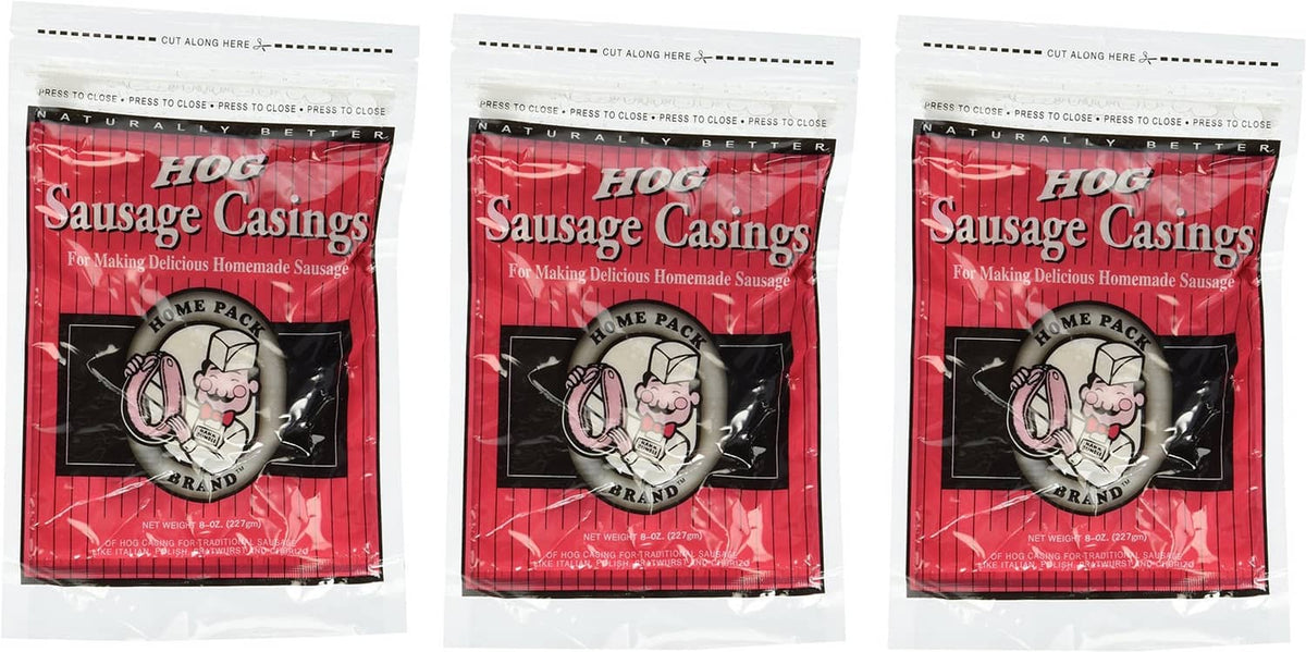 DeWied hog sausage casings home pack, red bag packaging