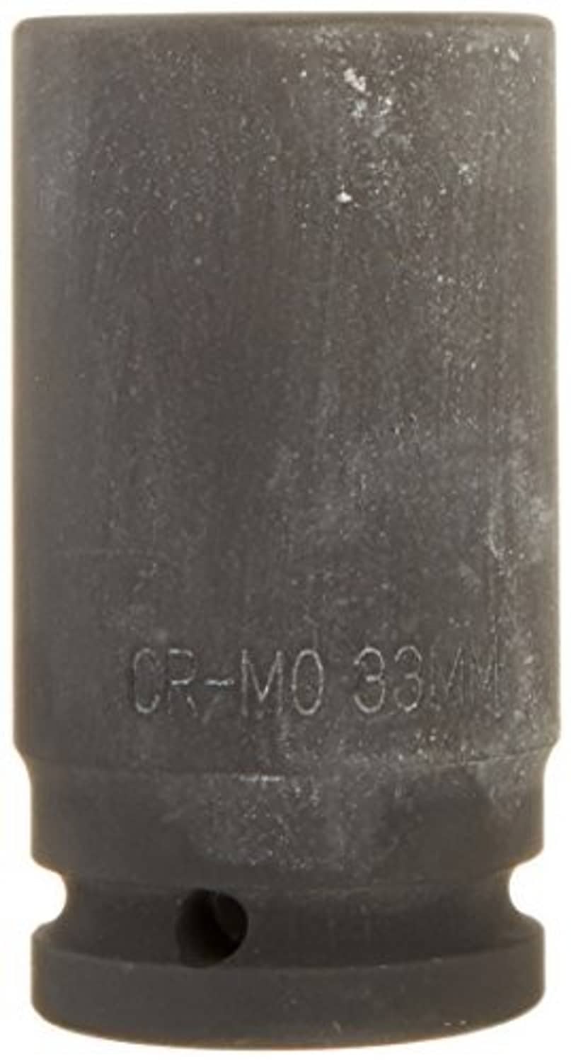Dark 3/4-inch drive impact socket, 33mm deep, internal hex recess