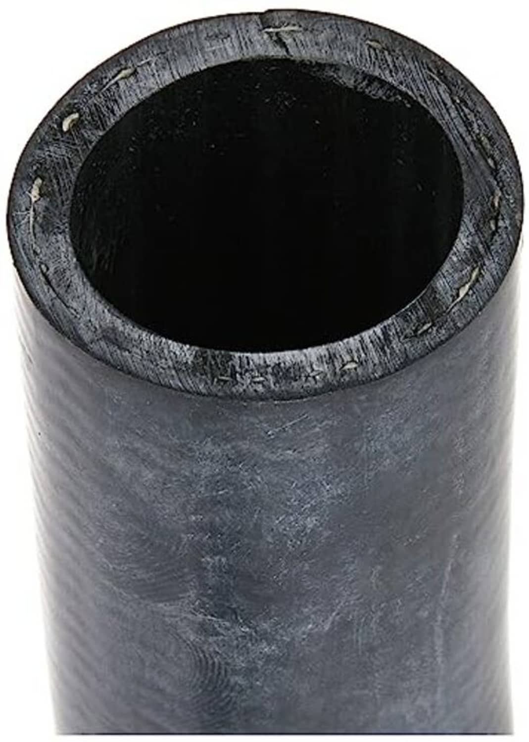 Molded coolant hose end, dark gray with circular inner opening