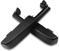 Front door armrest handle set, black plastic, left and right pieces