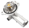 Aluminum coolant thermostat housing assembly with metal tube and spring element