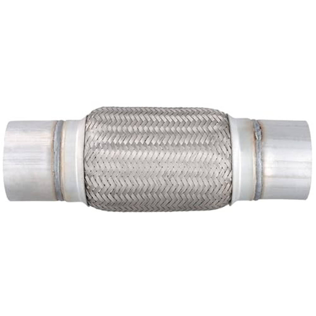 Stainless steel double-braided exhaust flex pipe with flared sleeve ends