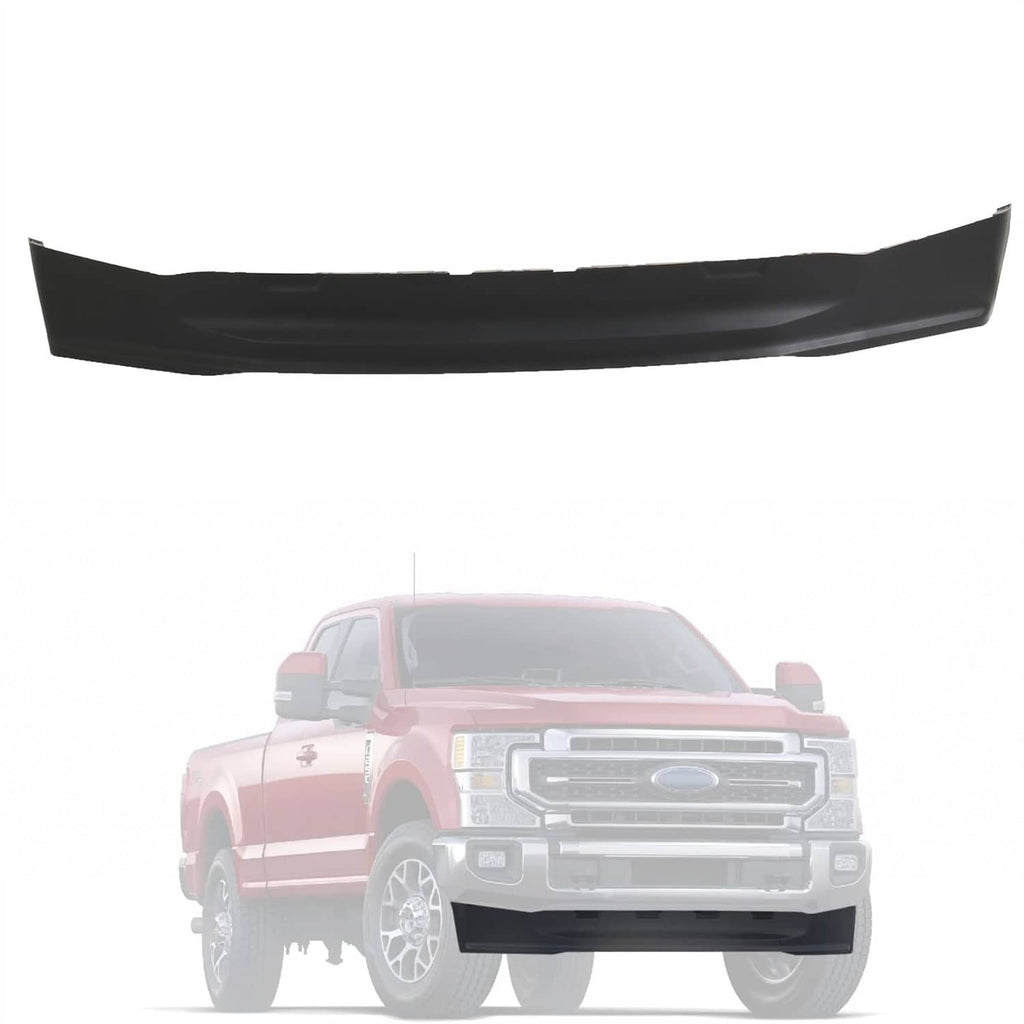Front lower valance grille air dam, dark black plastic panel for truck bumper.
