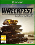 Wreckfest Xbox One game cover with yellow sports car illustration and green Xbox One top