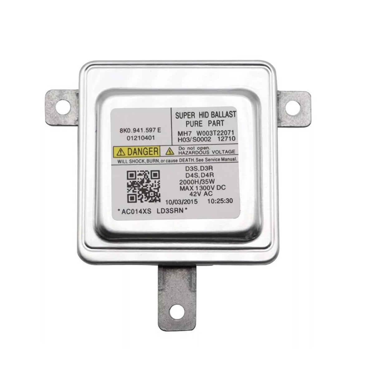 Xenon HID ballast control unit with label and mounting bracket