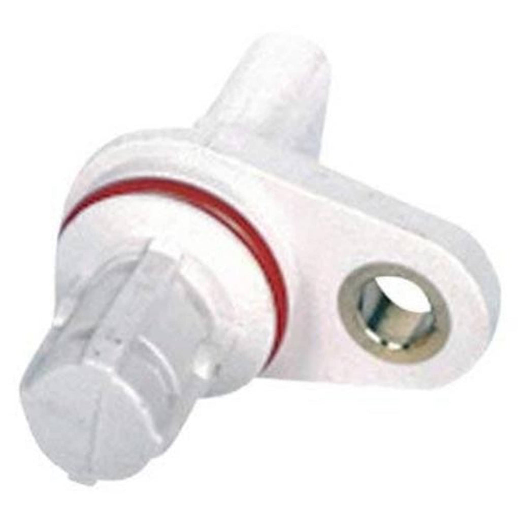 Camshaft position sensor with white body, red band, and round mounting hole
