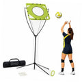 Volleyball setter training net with lime target frame and white mesh