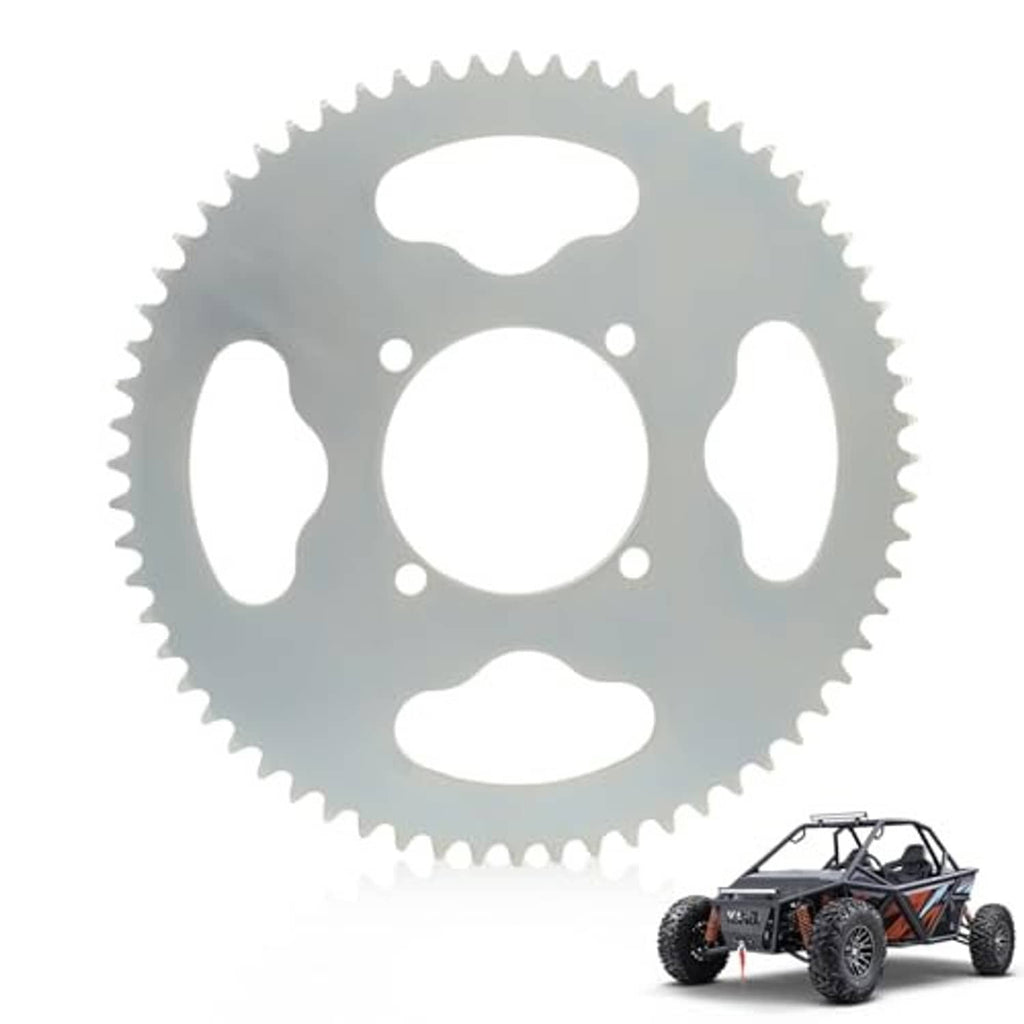 Steel mini sprocket gear with 4 mounting holes and evenly spaced outer teeth