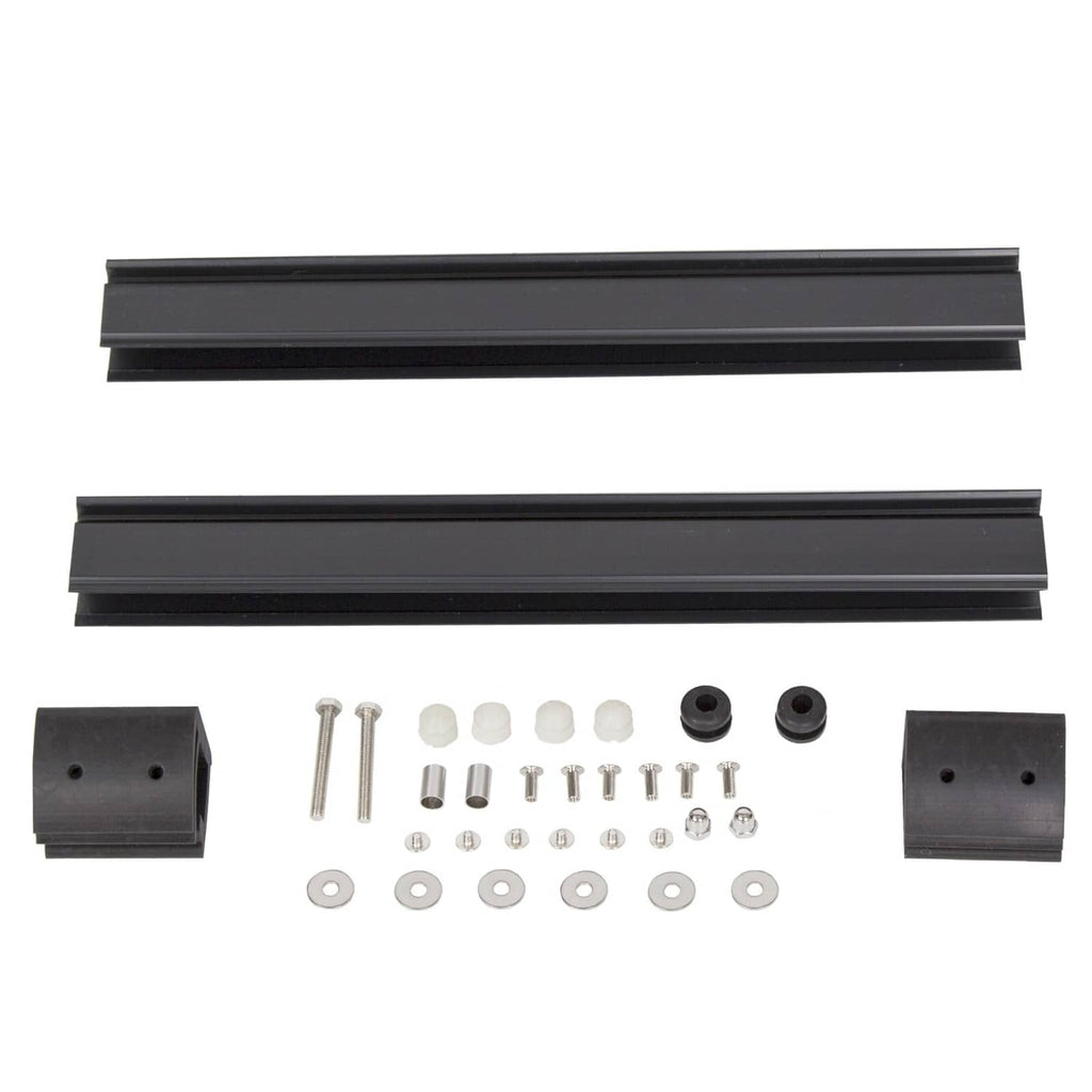 Folding golf cart windshield parts set: clear panels, black brackets, screws and washers