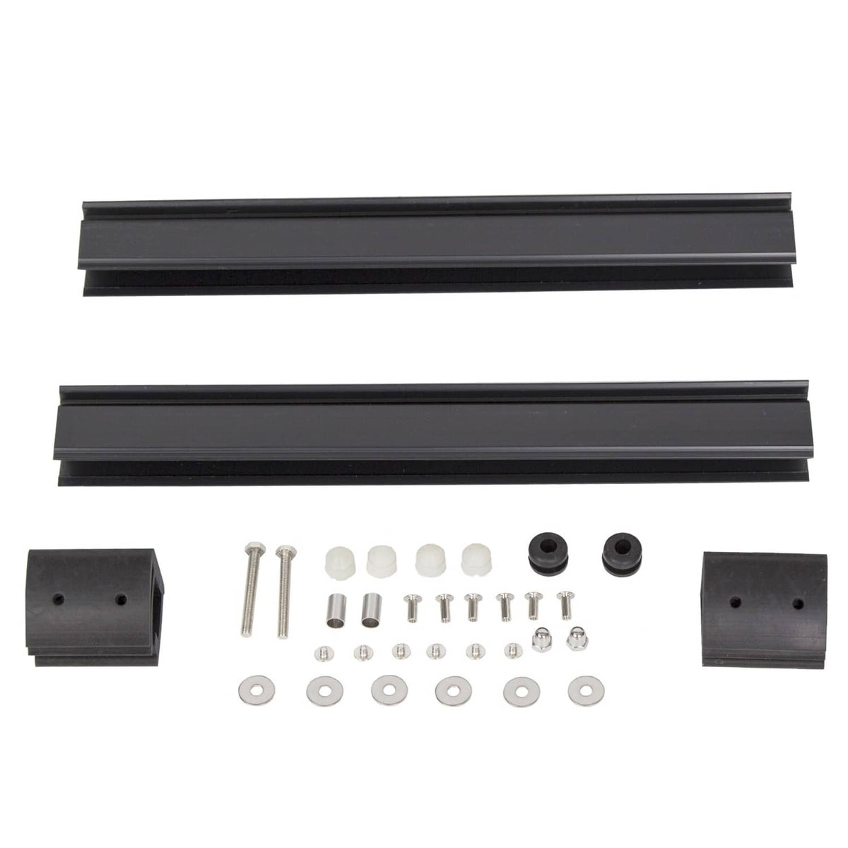 Folding golf cart windshield parts set: clear panels, black brackets, screws and washers