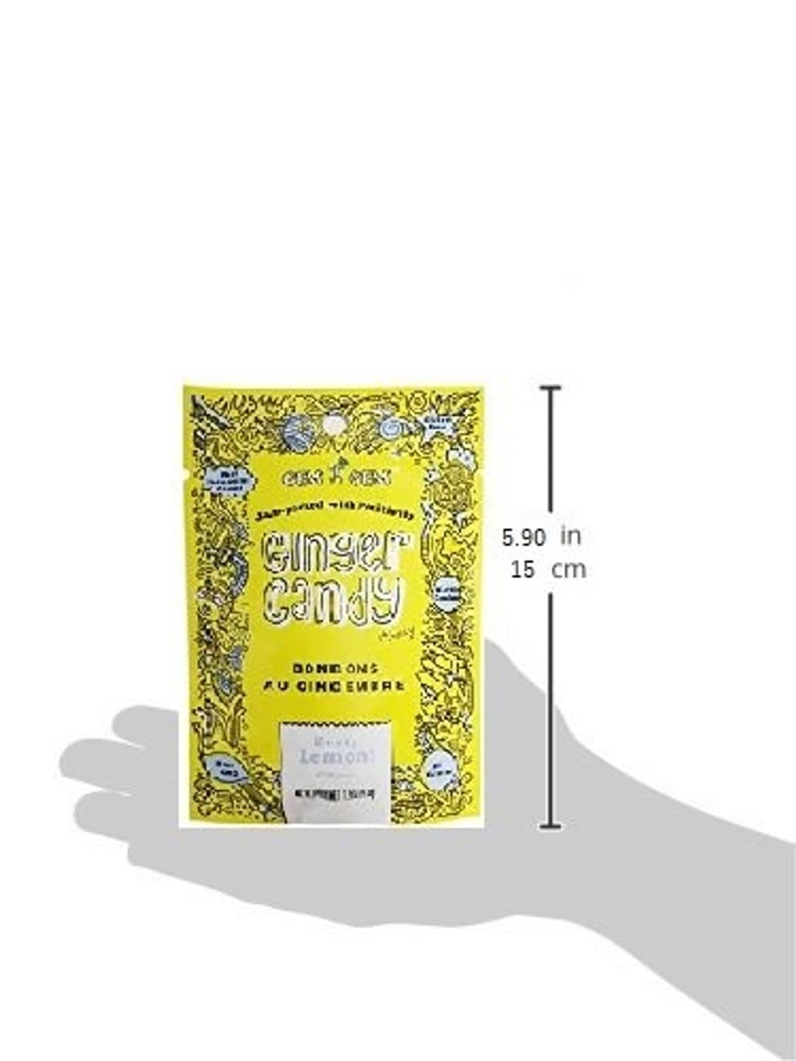 Single ginger candy box with size shown: 5.90 in (15 cm) tall