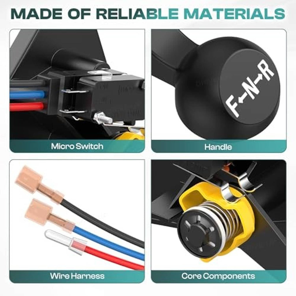 Forward/reverse shifter components: microswitch, F-N-R handle, wire harness, core parts
