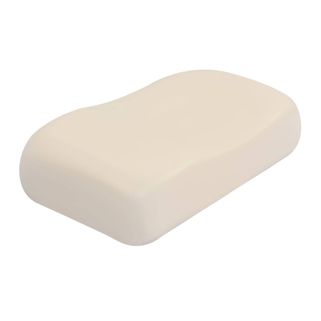Light beige golf cart seat back cushion with rounded top and smooth surface