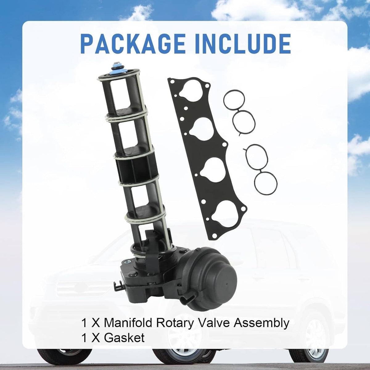Intake manifold rotary valve assembly with included gaskets and rubber seals