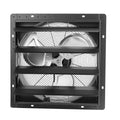 18 in wall-mount shutter exhaust fan with adjustable louvers, black metal frame