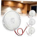 Round LED ceiling dome light with perforated white lens and red/black wire leads
