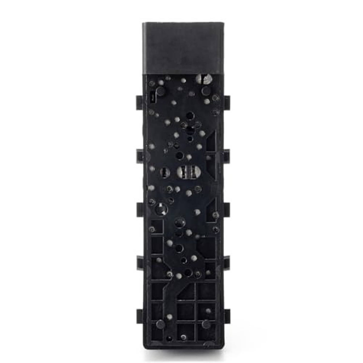 Power seat switch back view with exposed circuit and alignment openings
