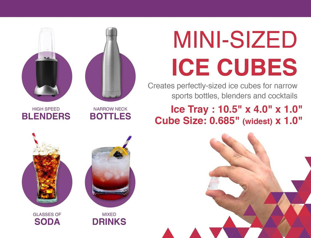 Mini ice cube tray with molded cavities, showing small cube shapes