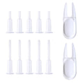 White exercise ball air plug replacement kit with 12 nozzle plugs for inflation
