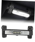 Close-up LED light bar inside clear housing with nylon strap mounting
