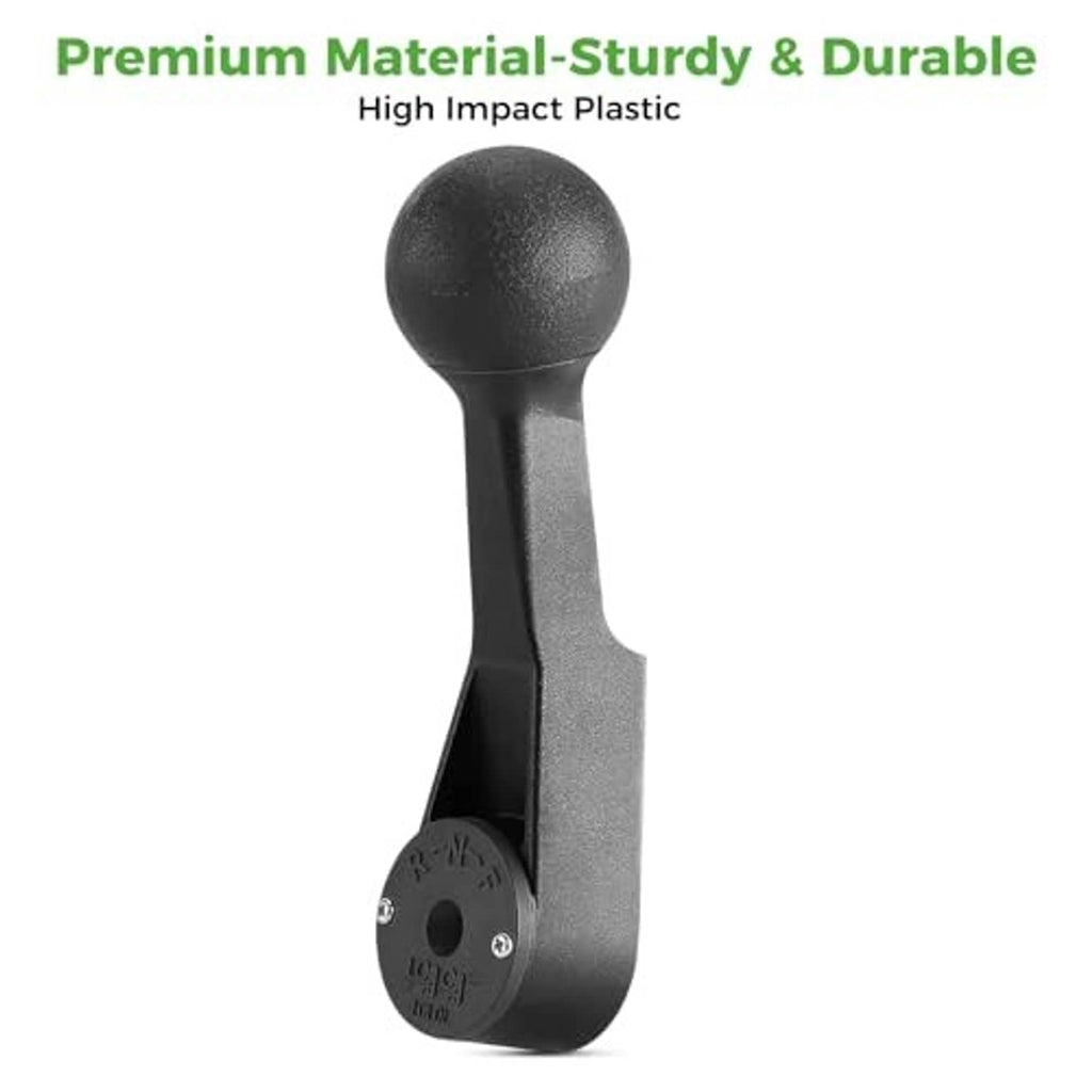 Black durable golf cart shifter handle lever with textured round knob and base plate