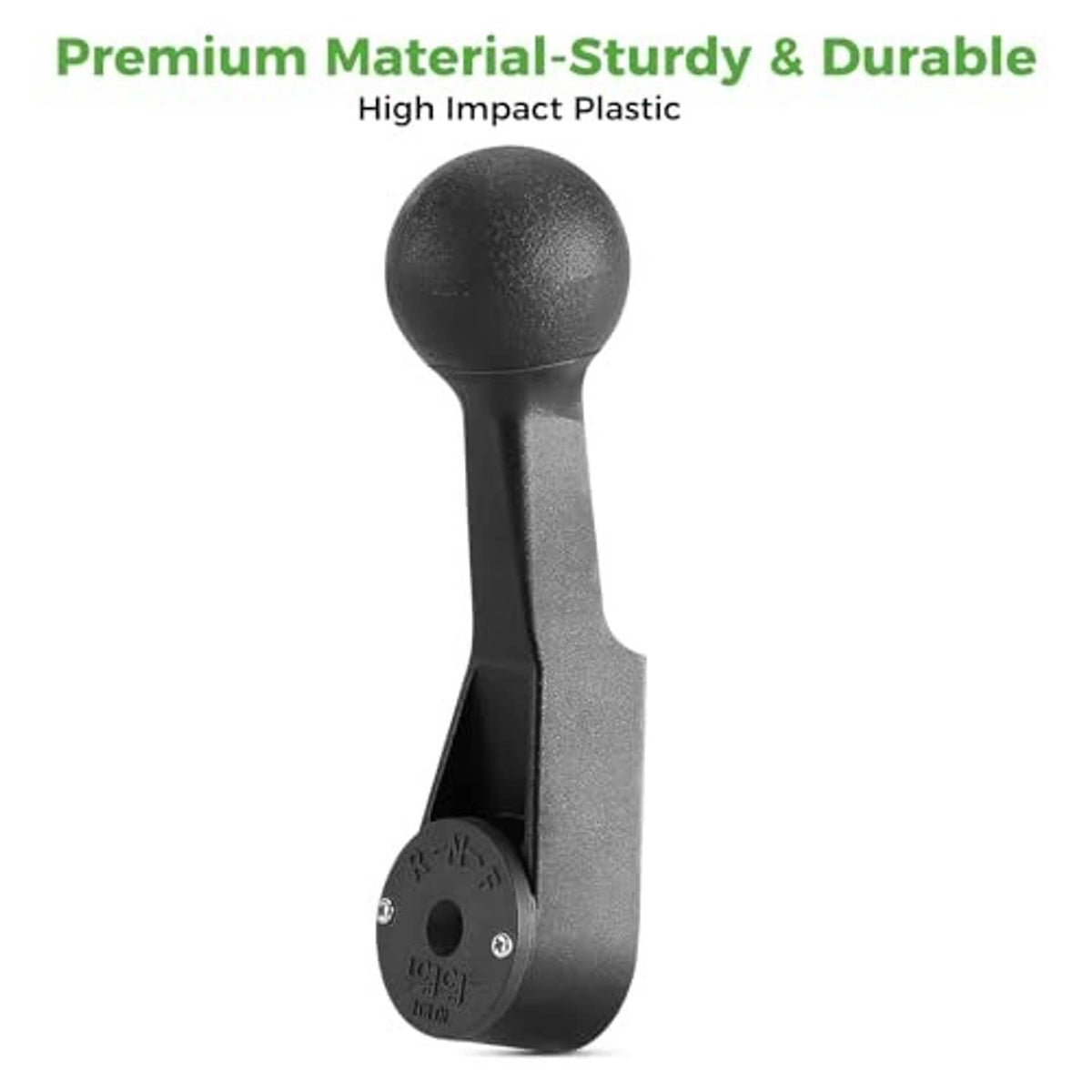 Black durable golf cart shifter handle lever with textured round knob and base plate