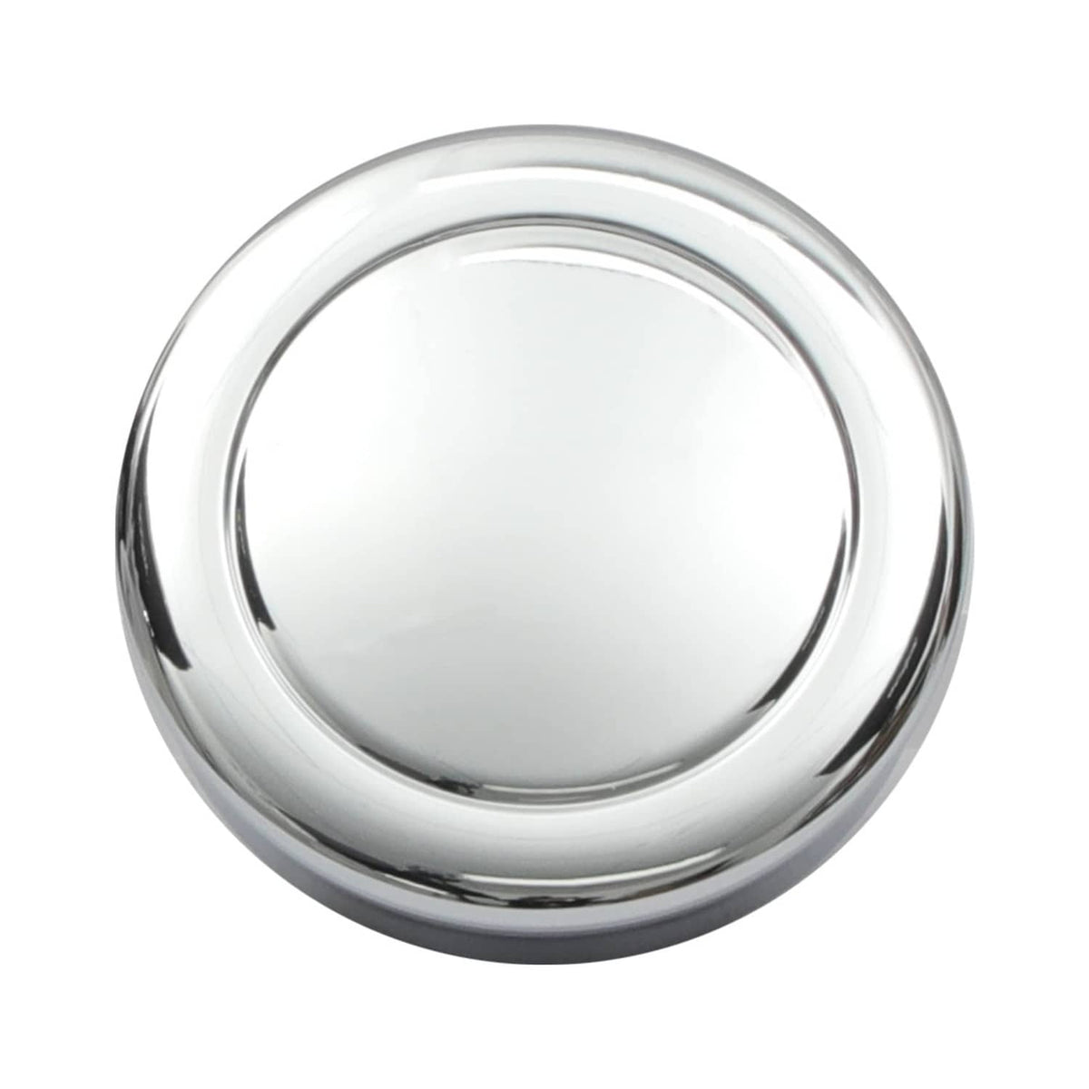 Laundry appliance control knob with chrome outer ring and smooth clear center