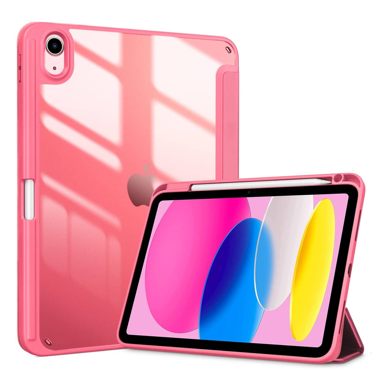 Pink iPad case with folio stand and protective back for 11-inch iPad