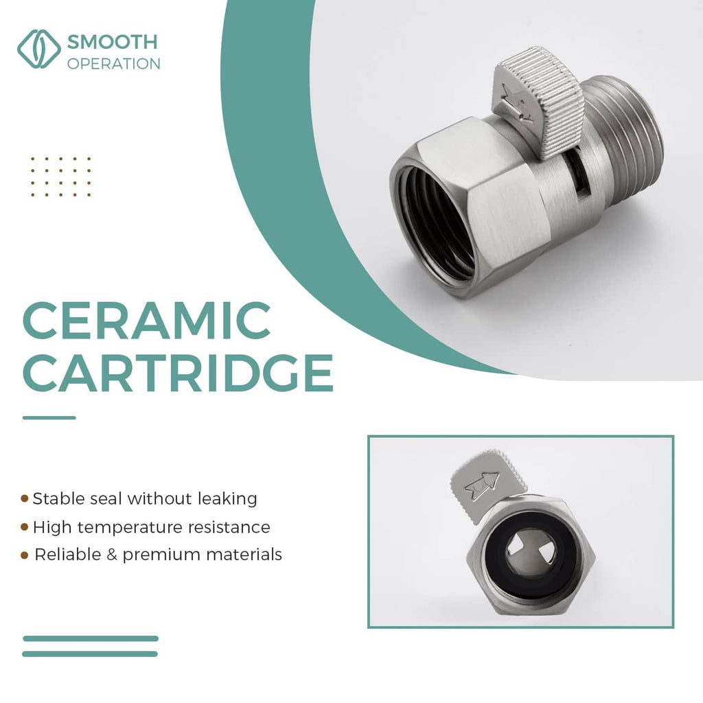 Shower flow control valve with knurled adjustment sleeve and threaded inlet