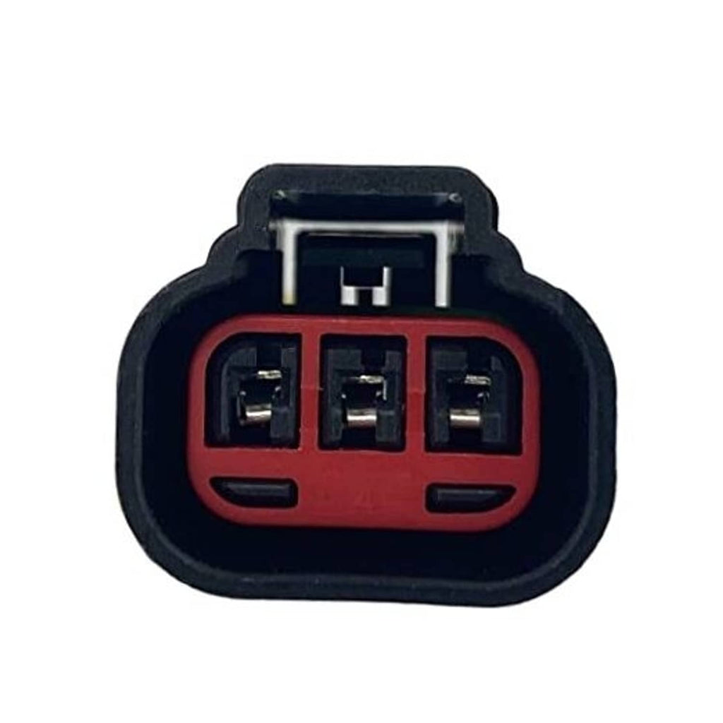 Camshaft position sensor electrical connector, 3-pin terminals in red and black housing