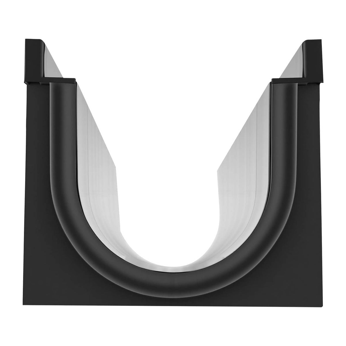 Black HDPE linear drainage channel with U-shaped grate, part of 6-pack