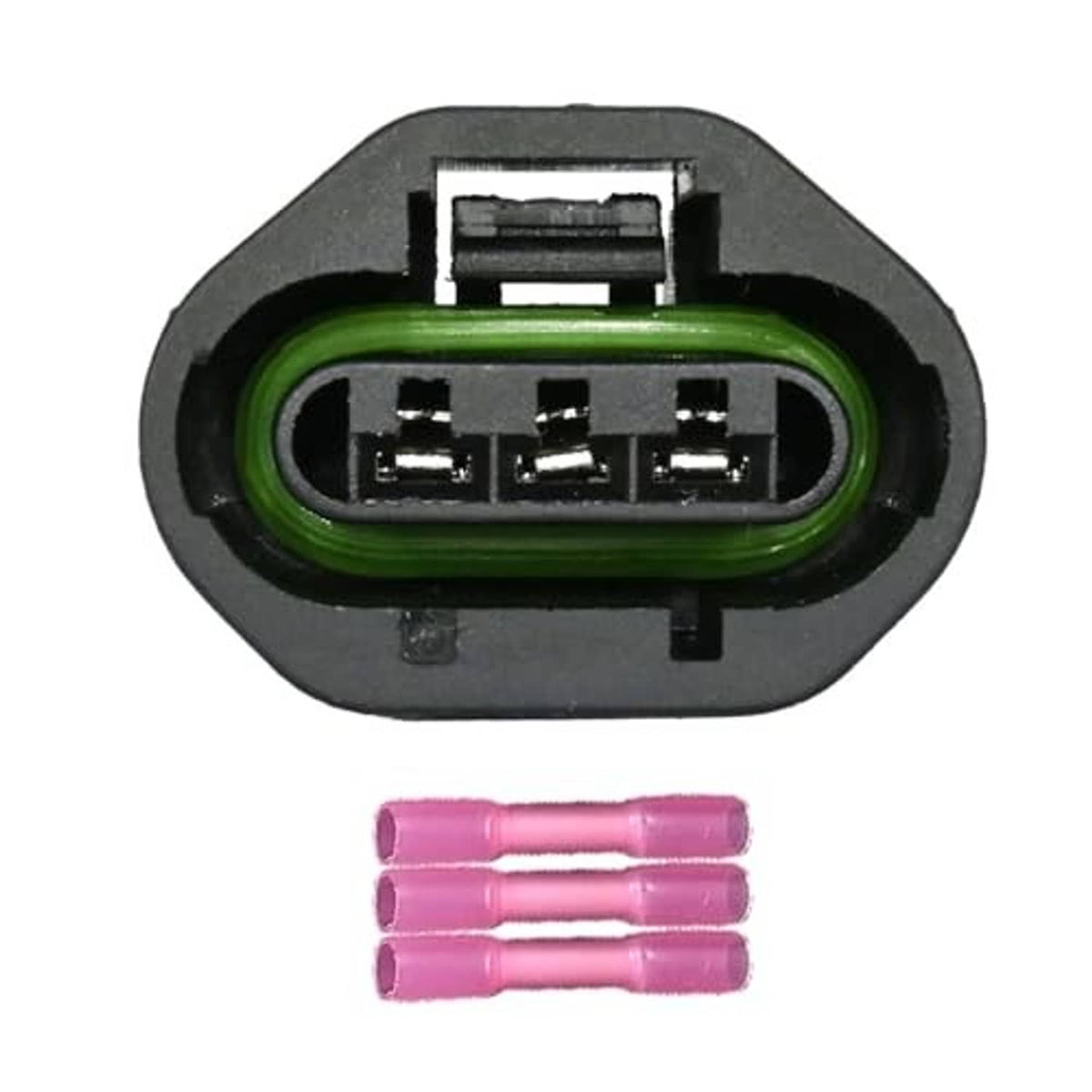 Electronic throttle body connector with green-ring 4-pin plug and pink terminal pins