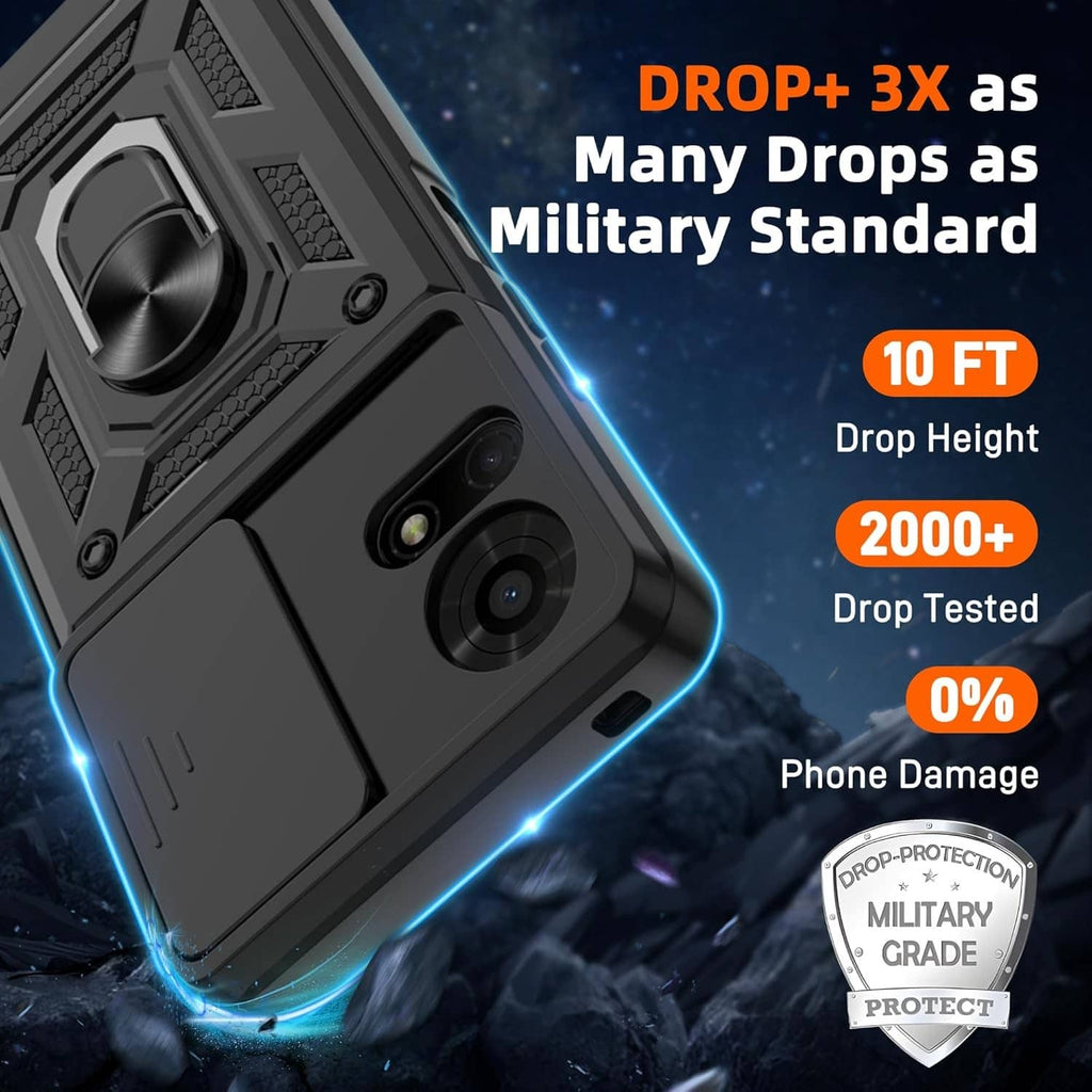 Black rugged phone case, textured grips and corner camera protection