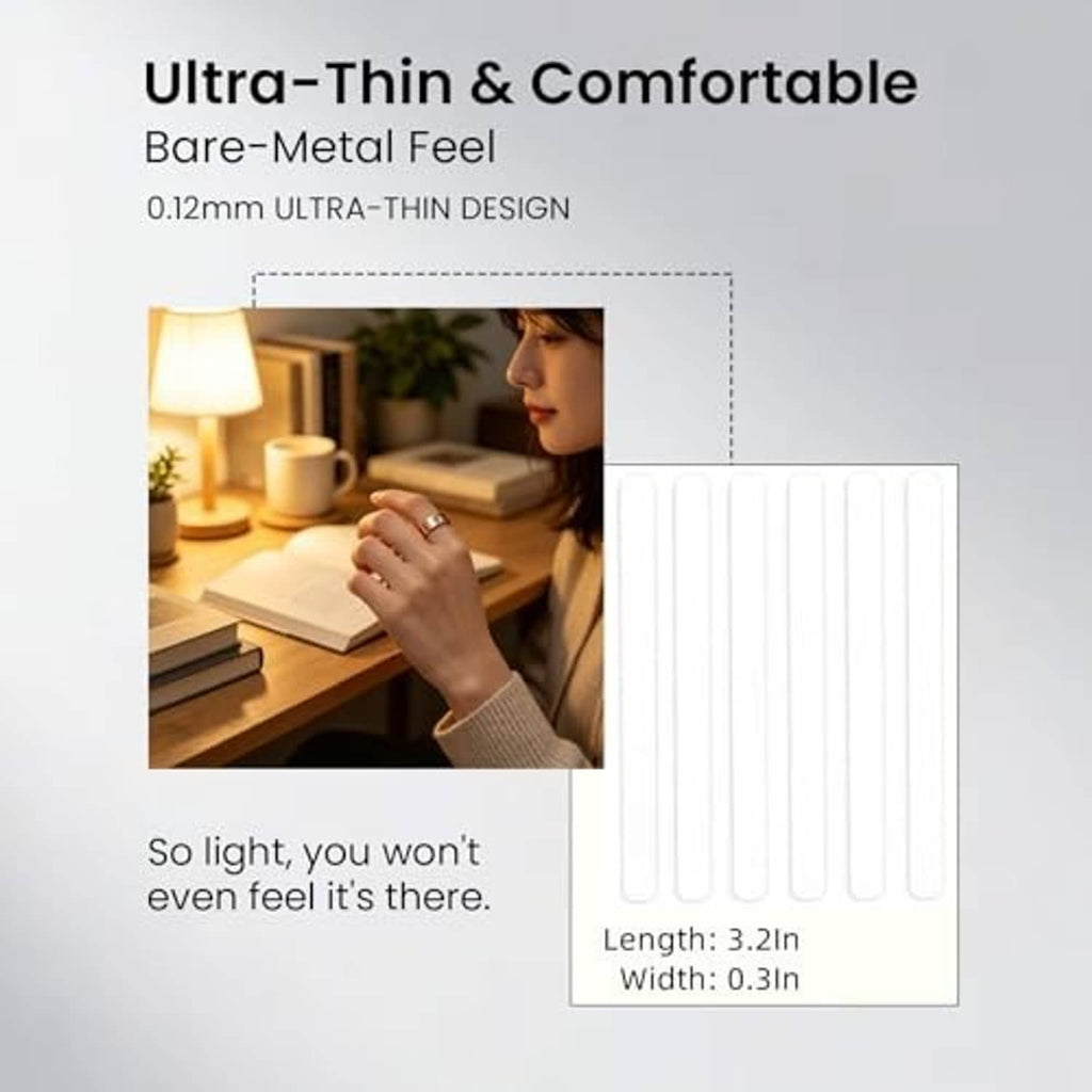 Ultra-thin clear Oura Ring cover with alignment strip and protective film