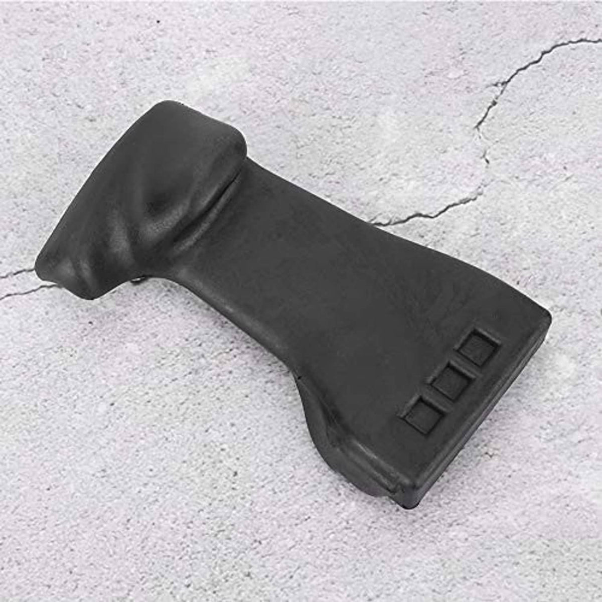 Dark universal tire changer duck head tool with rectangular notches on one end