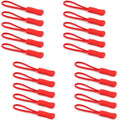 Red zipper pull cords with red foam handles, set of 20-style zipper helpers