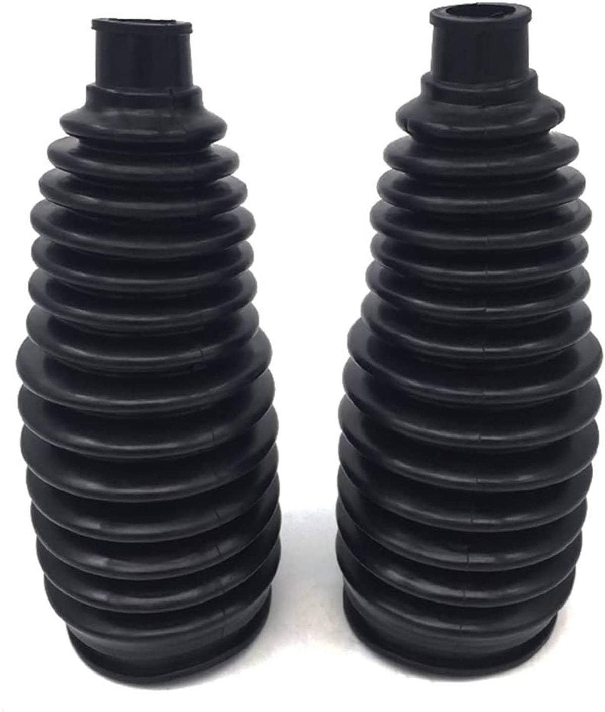 Pair of black rubber suspension bellows boots