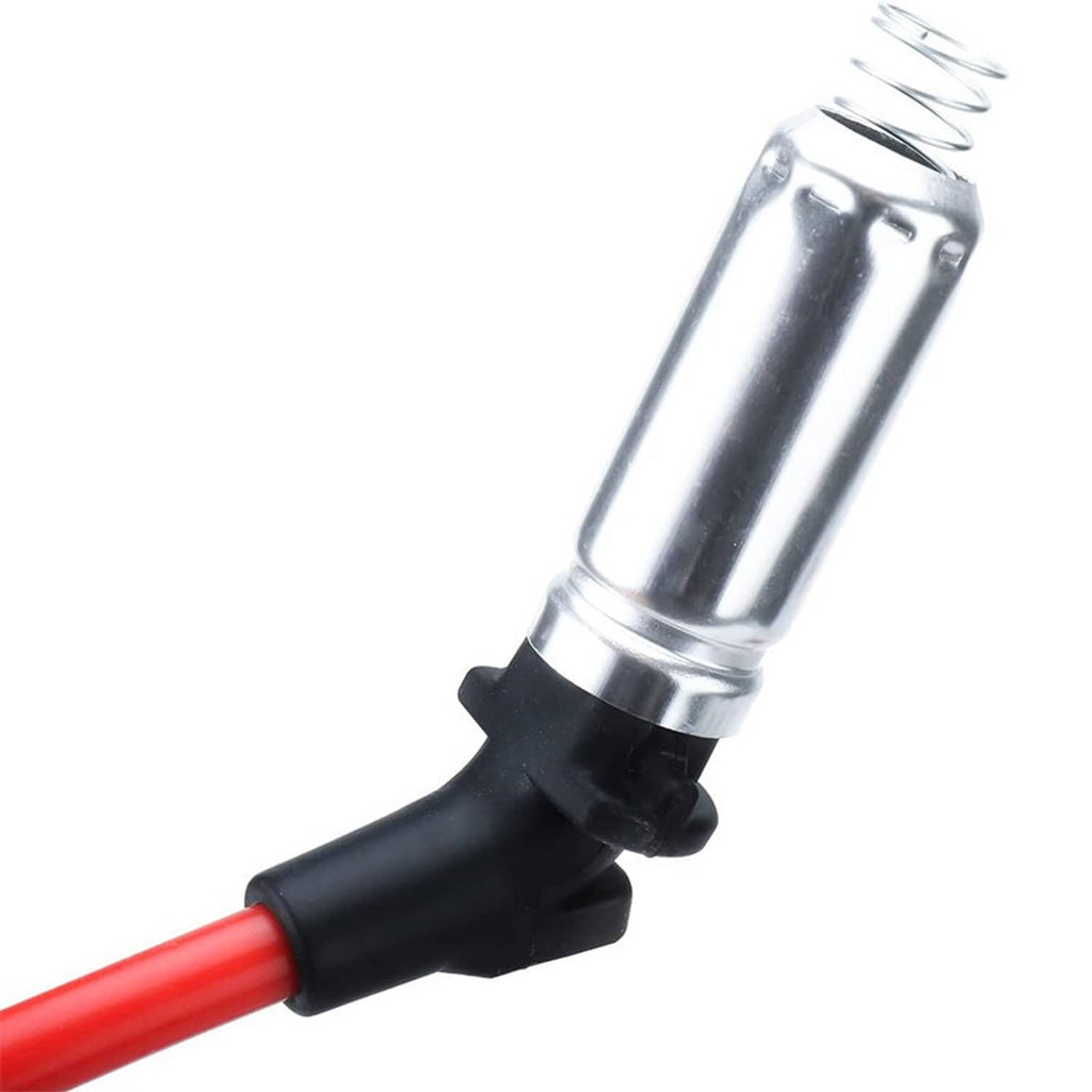 Single spark plug wire with red lead, black boot, and silver metal terminal