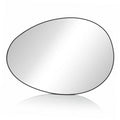 Oval side mirror glass with dark edge, reflective silver surface