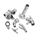 Aluminum coolant flange upgrade kit with hose connector and mounting parts set