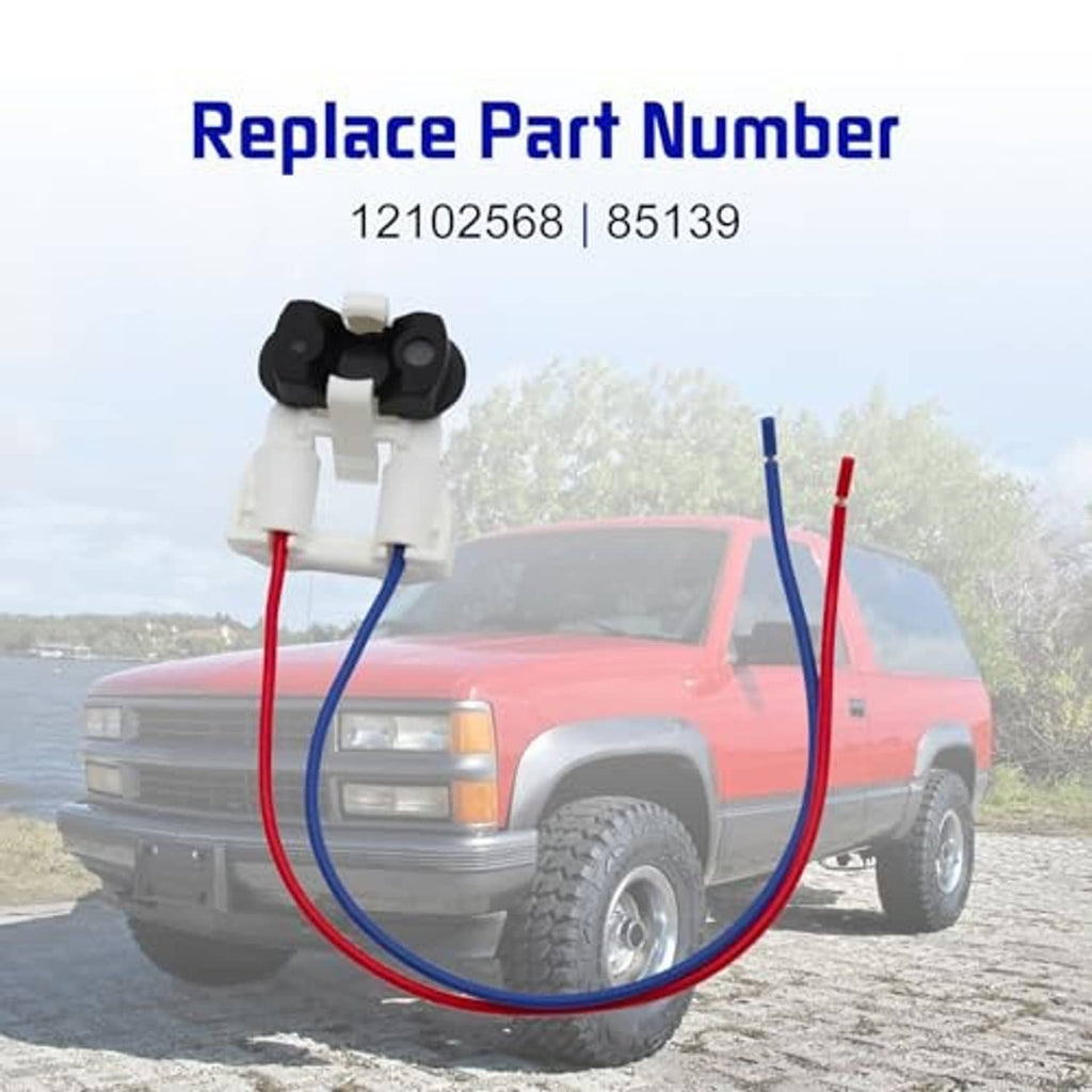 TBI fuel injector connector set shown on a red truck with red and blue wire leads