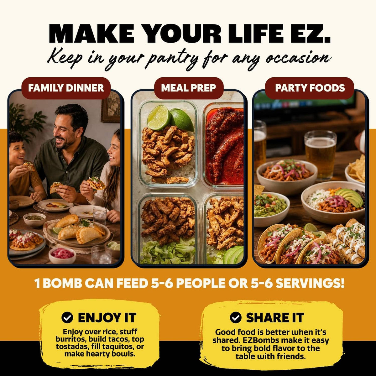 EZ Bombs chicken chipotle seasoning spice bombs for family dinner and meal prep