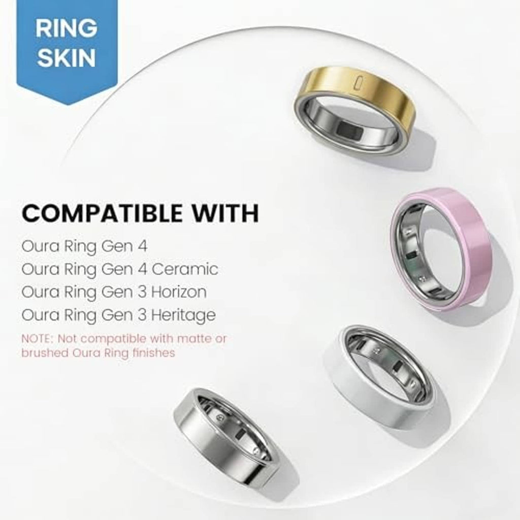Ring skin protector set shown with compatibility for several Oura Ring models