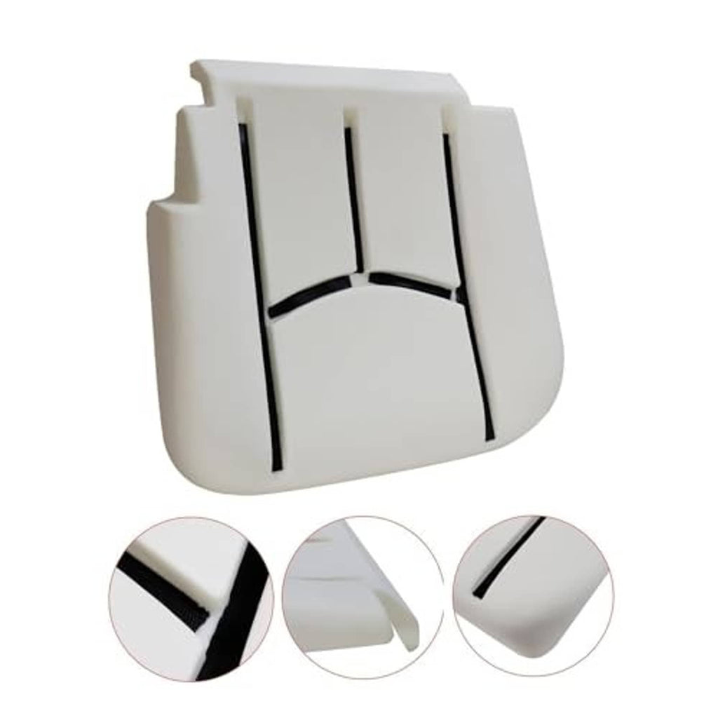 Driver side bottom seat foam cushion replacement pad, light gray with three vertical openings