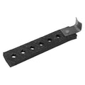 Exhaust system hanger strap with mounting holes and metal end bracket, dark finish