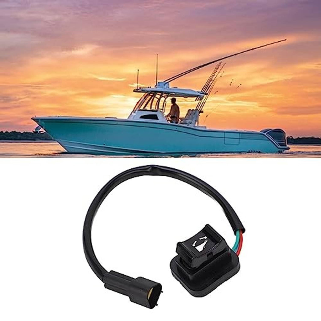Boat trim tilt switch assembly shown with black cable and rocker-style switch module