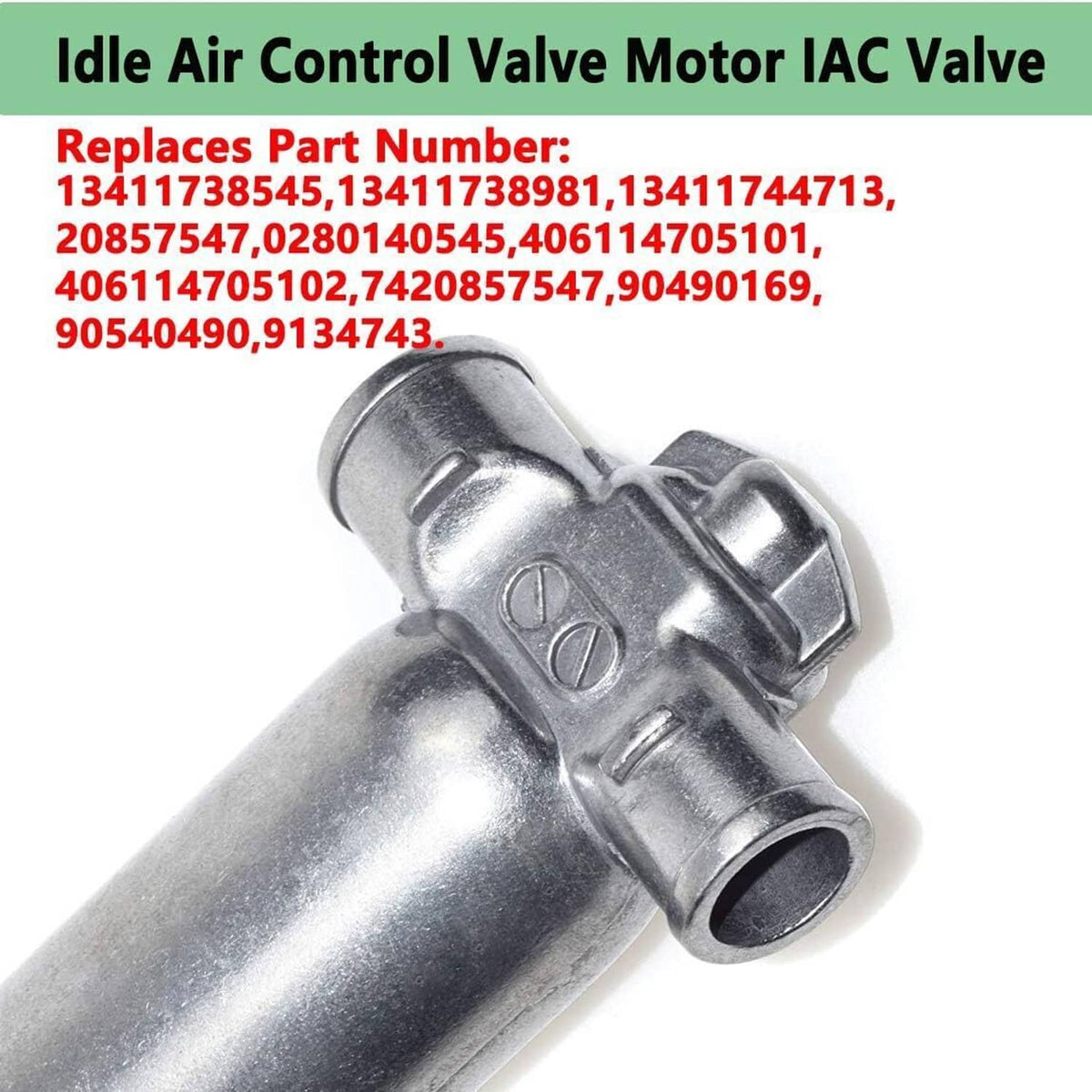 Idle air control valve motor with silver metal housing and hose connector